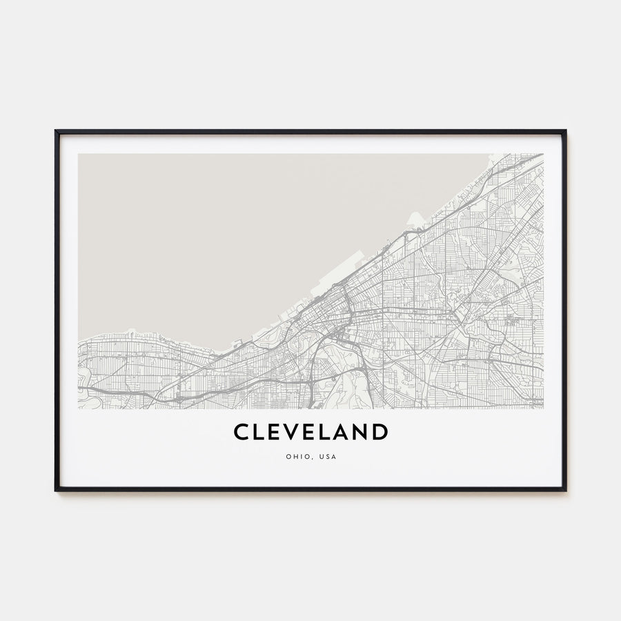 Cleveland Map Landscape Poster