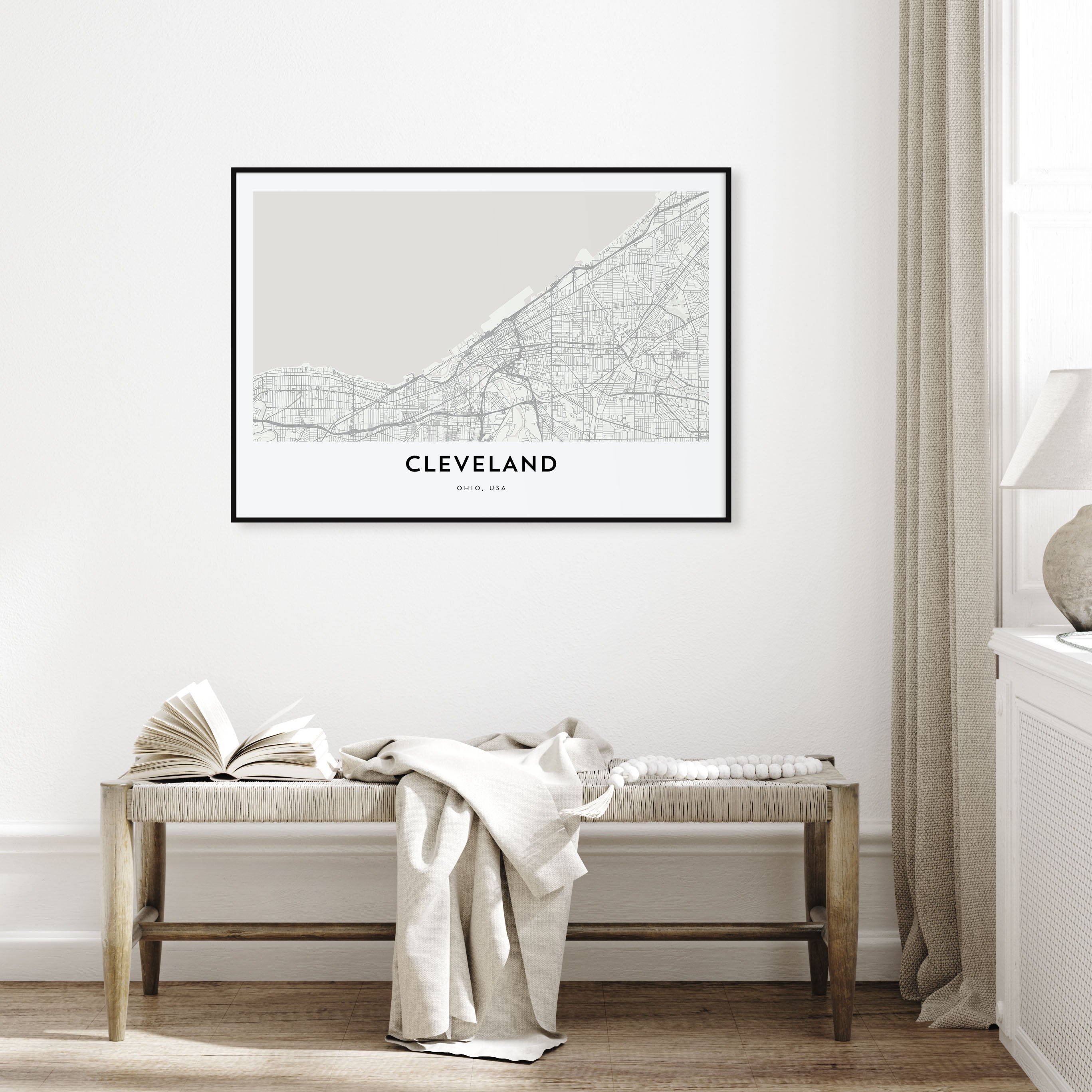 Cleveland Map Landscape Poster