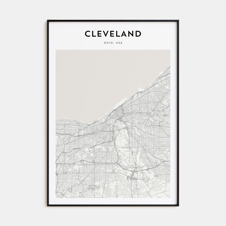 Cleveland Map Portrait Poster