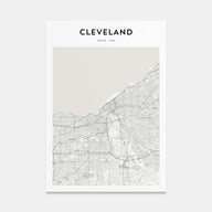 Cleveland Map Portrait Poster