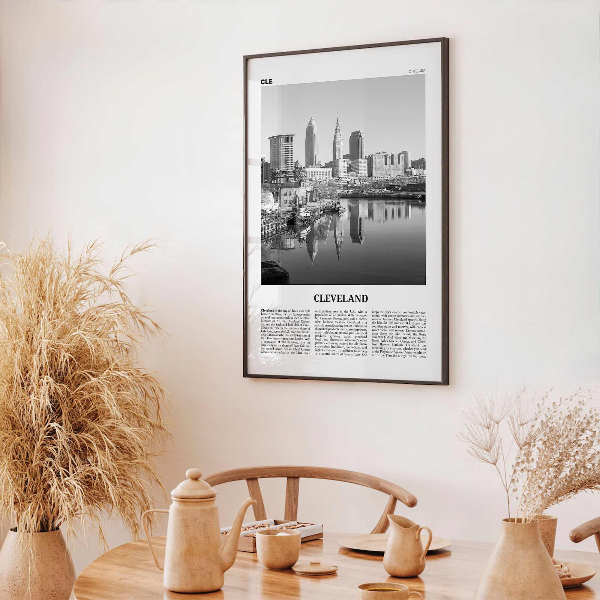 Cleveland Print Black and White No 1, Cleveland Wall Art, Cleveland Poster, Cleveland Photo, Ohio, USA, United States, North America