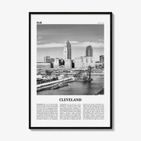 Cleveland Print Black and White No 2, Cleveland Wall Art, Cleveland Poster, Cleveland Photo, Ohio, USA, United States, North America