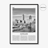 Cleveland Print Black and White No 2, Cleveland Wall Art, Cleveland Poster, Cleveland Photo, Ohio, USA, United States, North America