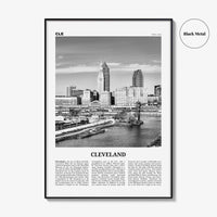 Cleveland Print Black and White No 2, Cleveland Wall Art, Cleveland Poster, Cleveland Photo, Ohio, USA, United States, North America