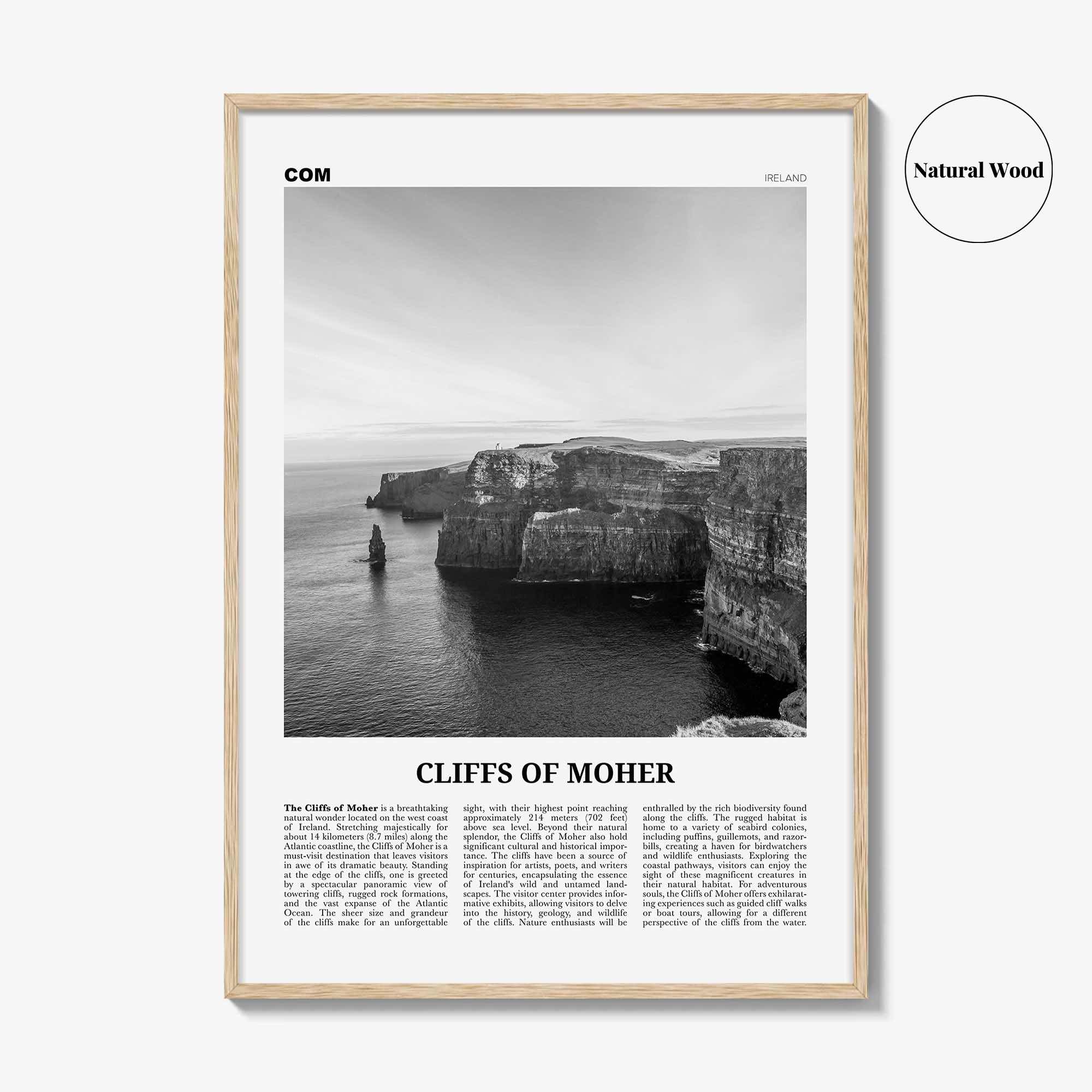 Cliffs of Moher Print Black and White, Cliffs of Moher Wall Art, Cliffs of Moher Poster, Cliffs of Moher Photo, Wall Décor, Ireland