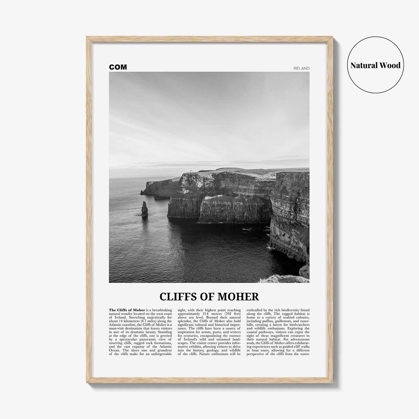 Cliffs of Moher Print Black and White, Cliffs of Moher Wall Art, Cliffs of Moher Poster, Cliffs of Moher Photo, Wall Décor, Ireland