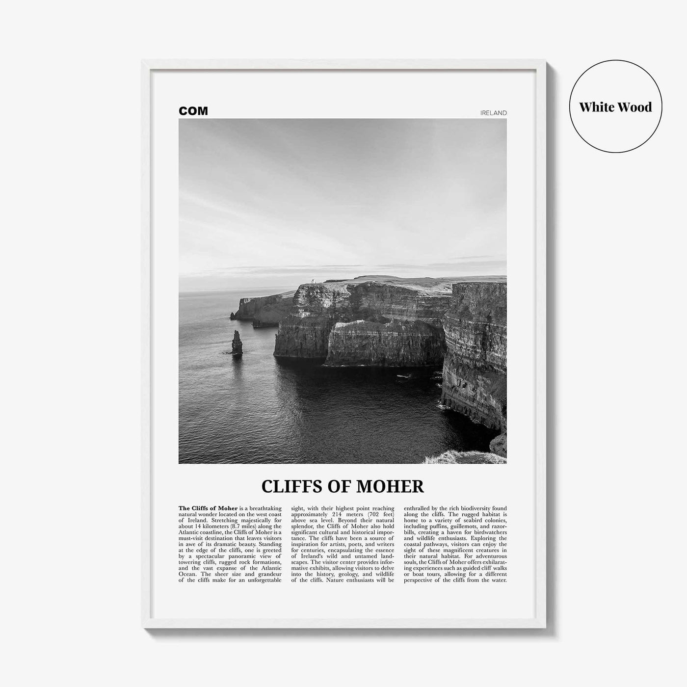 Cliffs of Moher Print Black and White, Cliffs of Moher Wall Art, Cliffs of Moher Poster, Cliffs of Moher Photo, Wall Décor, Ireland