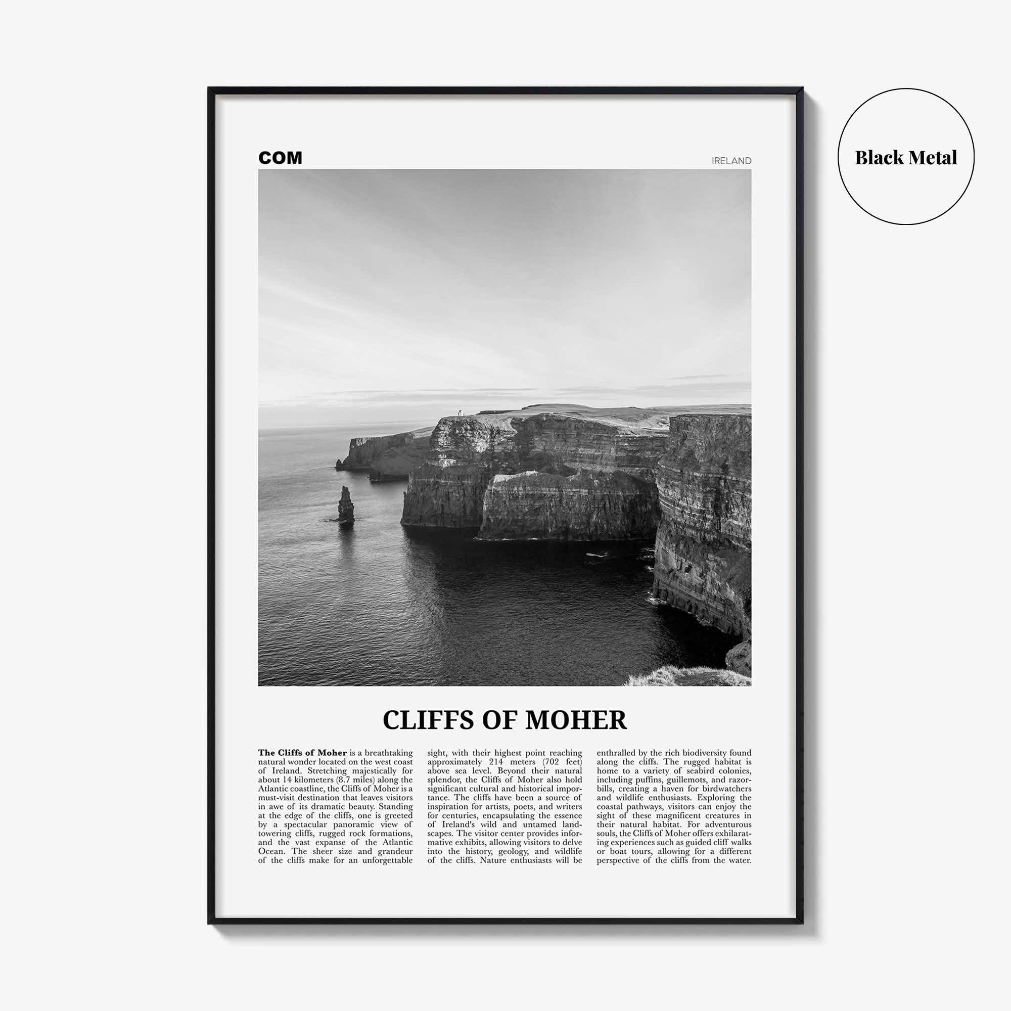 Cliffs of Moher Print Black and White, Cliffs of Moher Wall Art, Cliffs of Moher Poster, Cliffs of Moher Photo, Wall Décor, Ireland