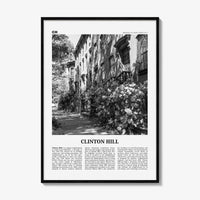 Clinton Hill Print Black and White, Clinton Hill Art, Clinton Hill Poster, Clinton Hill Photo, Clinton Hill Wall Décor, Clinton Hill Map