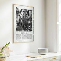 Clinton Hill Print Black and White, Clinton Hill Art, Clinton Hill Poster, Clinton Hill Photo, Clinton Hill Wall Décor, Clinton Hill Map
