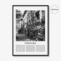 Clinton Hill Print Black and White, Clinton Hill Art, Clinton Hill Poster, Clinton Hill Photo, Clinton Hill Wall Décor, Clinton Hill Map