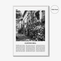 Clinton Hill Print Black and White, Clinton Hill Art, Clinton Hill Poster, Clinton Hill Photo, Clinton Hill Wall Décor, Clinton Hill Map