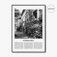 Clinton Hill Print Black and White, Clinton Hill Art, Clinton Hill Poster, Clinton Hill Photo, Clinton Hill Wall Décor, Clinton Hill Map
