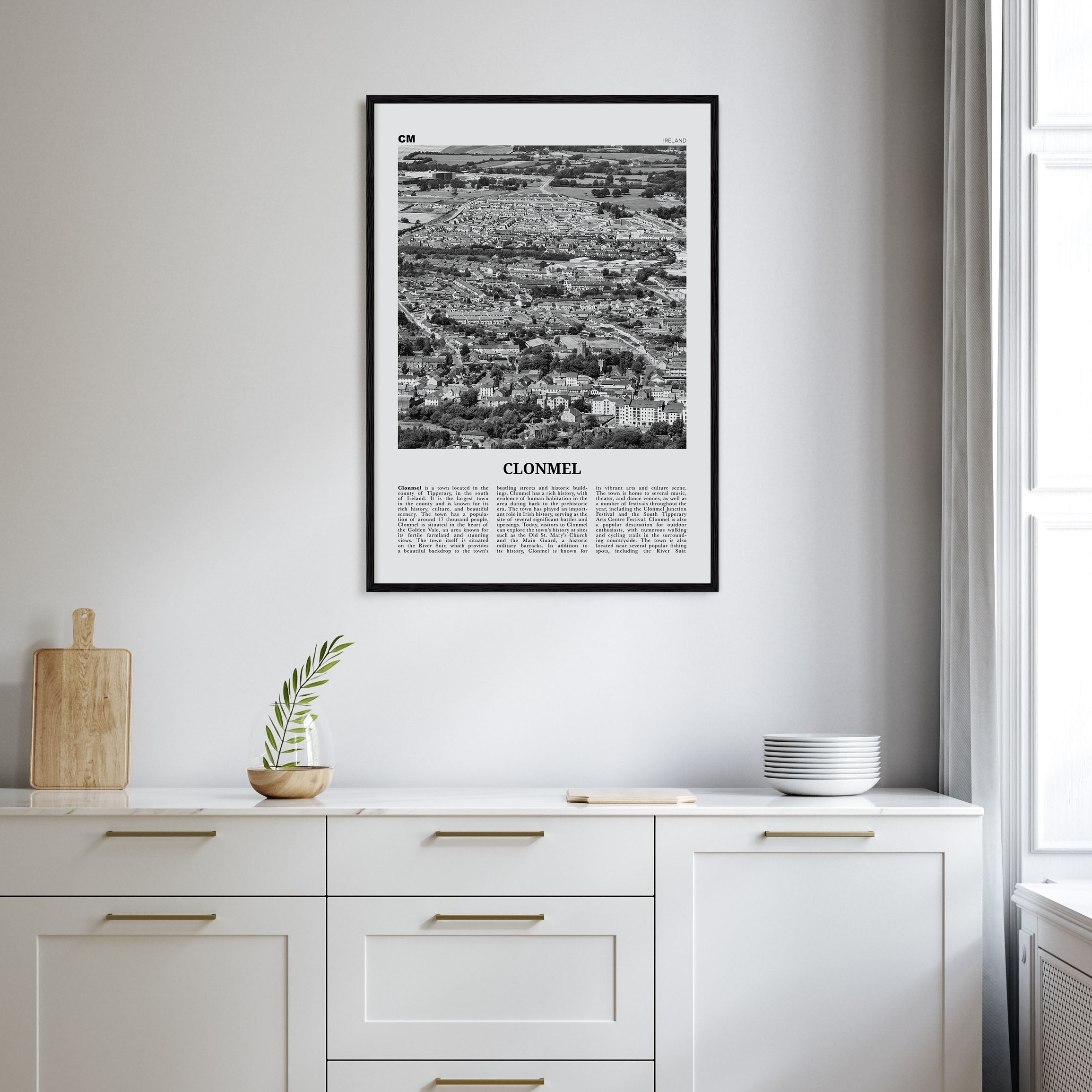 Clonmel Travel B&W Poster