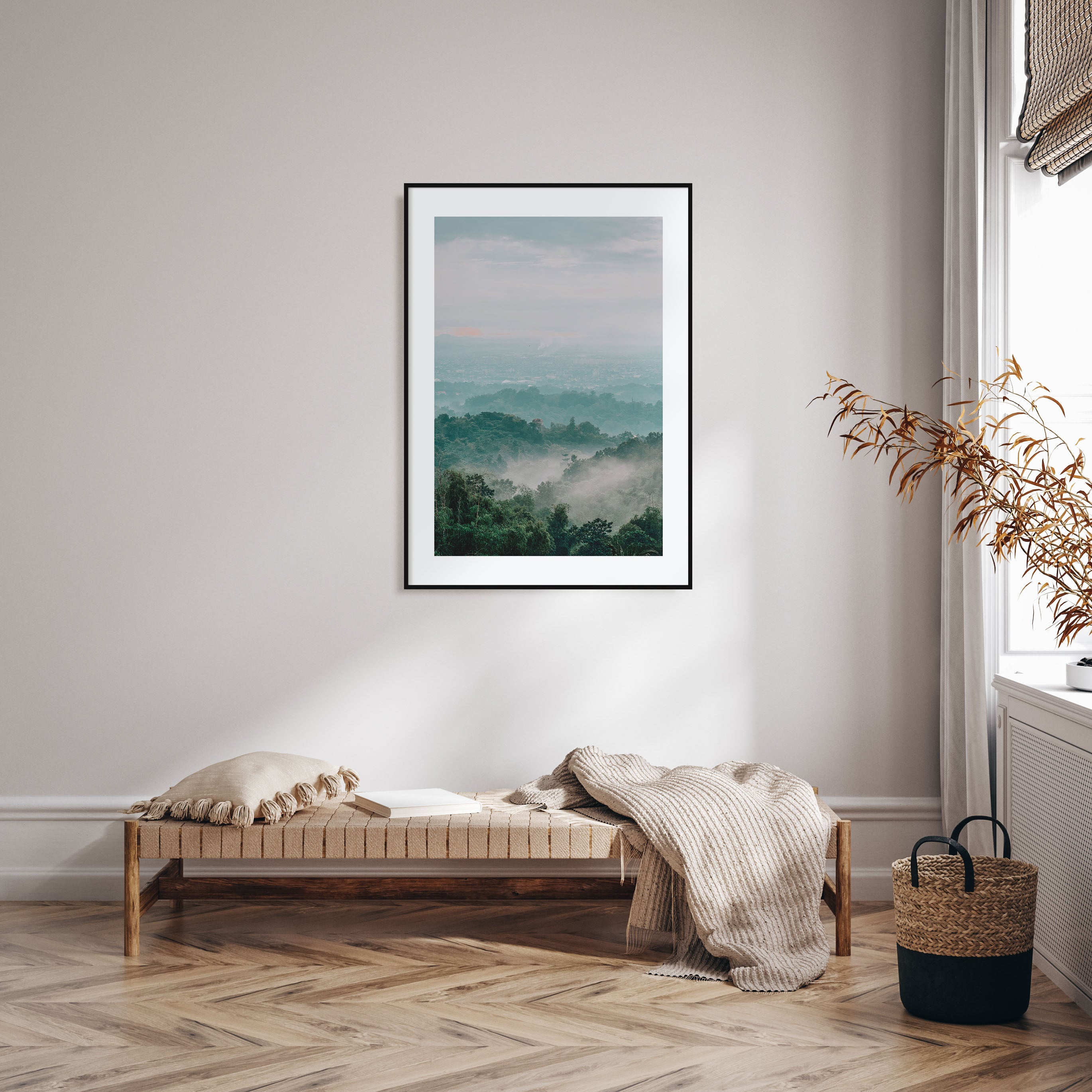 Cloudy Forest Photo Color Poster