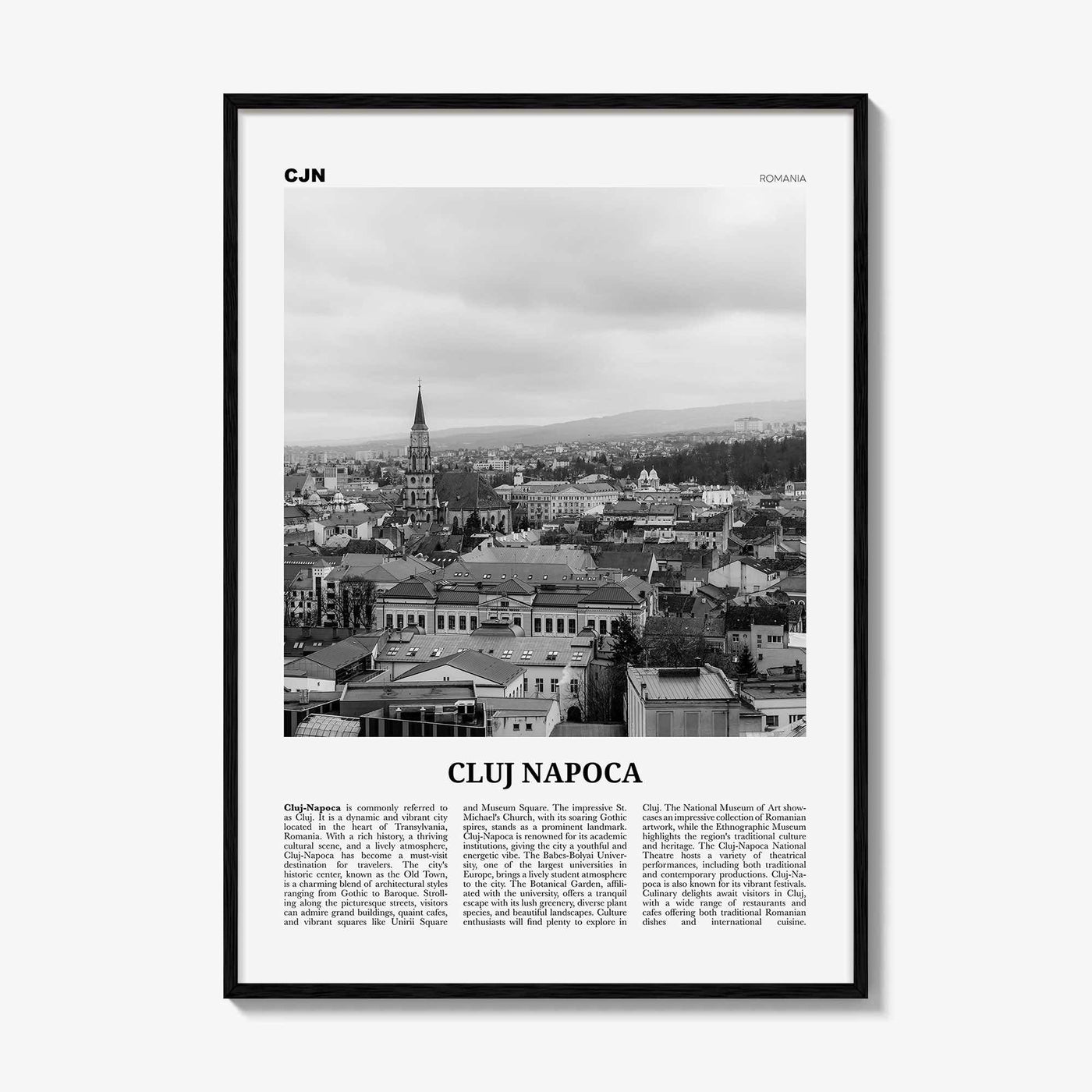 Cluj Napoca Print Black and White, Cluj Napoca Wall Art, Cluj Napoca Poster, Cluj Napoca Photo, Cluj Napoca Wall Décor, Cluj Napoca, Romania