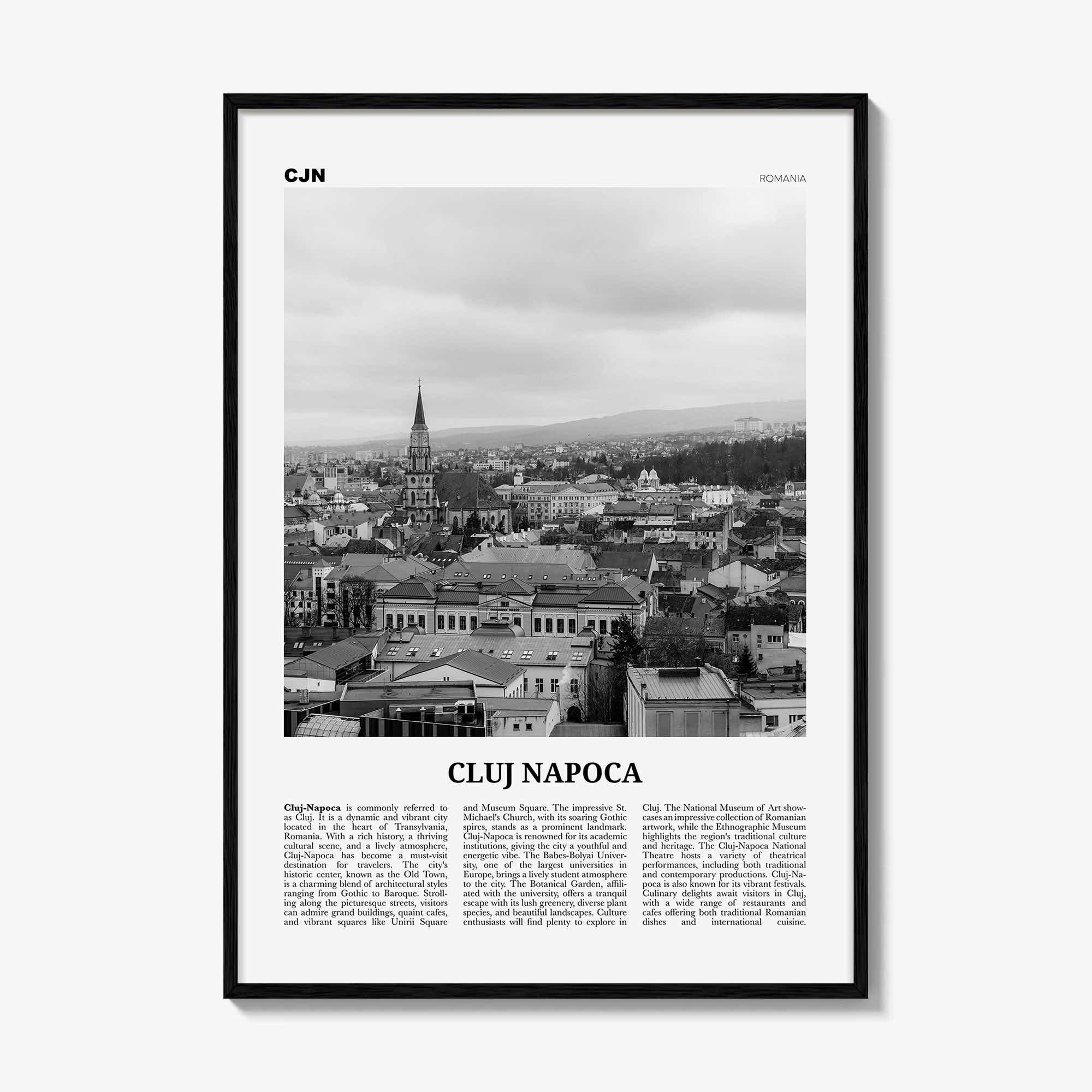 Cluj Napoca Print Black and White, Cluj Napoca Wall Art, Cluj Napoca Poster, Cluj Napoca Photo, Cluj Napoca Wall Décor, Cluj Napoca, Romania
