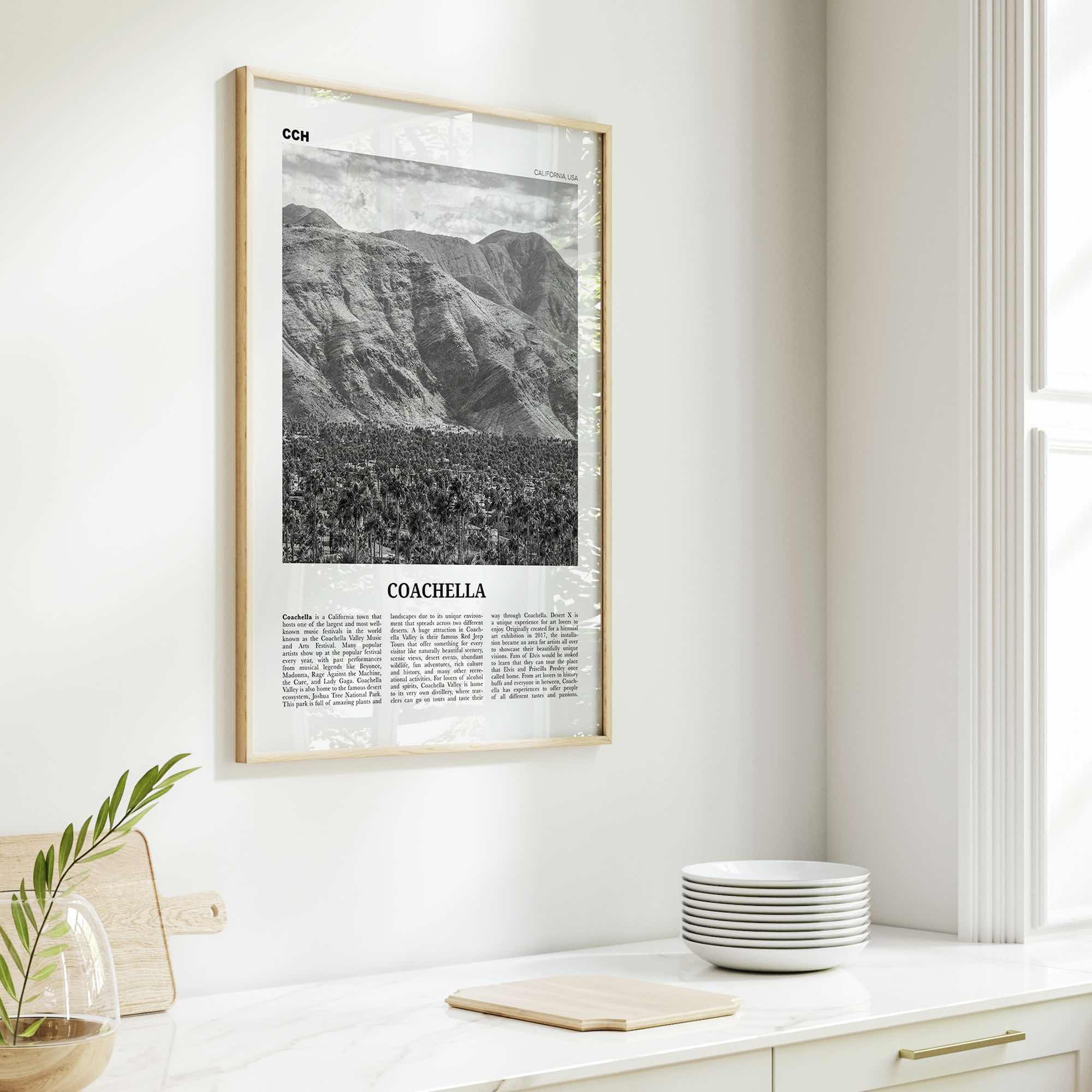 Coachella Print Black and White, Coachella Wall Art, Coachella Poster, Coachella Photo, Coachella Wall Décor, Coachella Map, United States