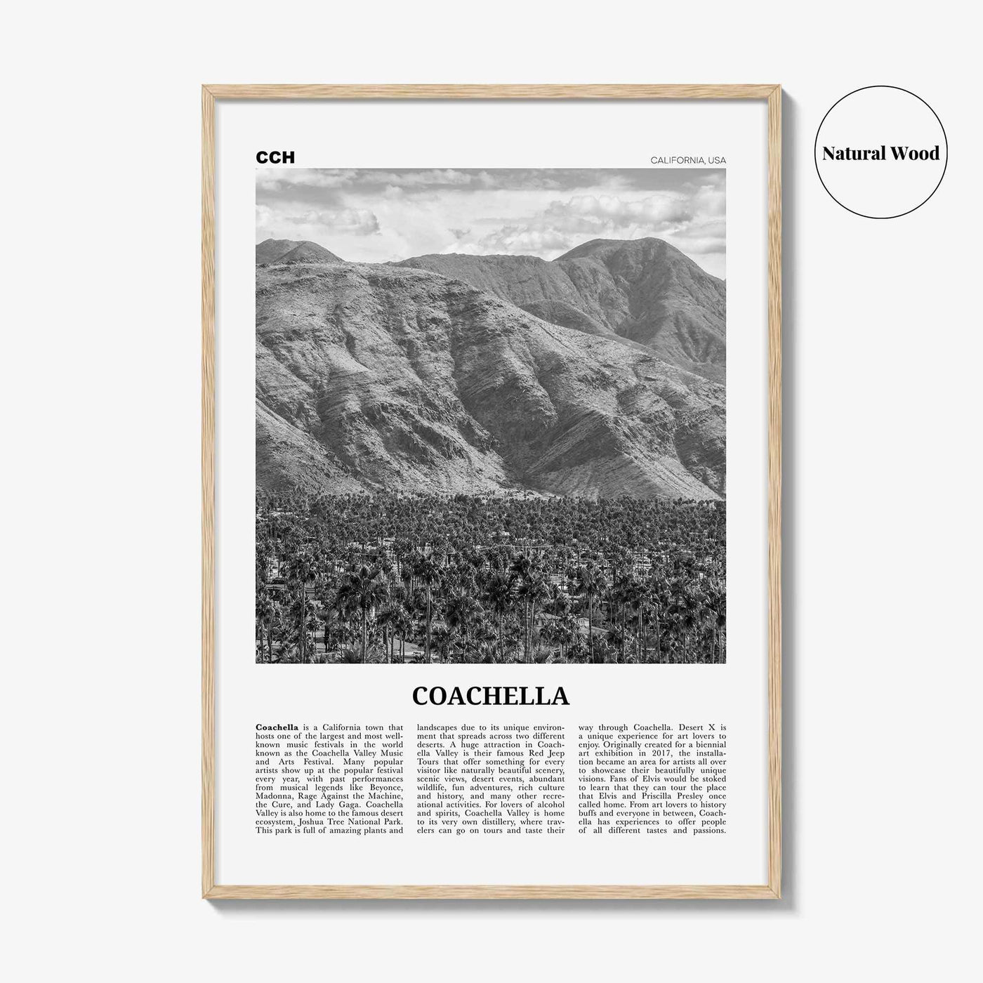 Coachella Print Black and White, Coachella Wall Art, Coachella Poster, Coachella Photo, Coachella Wall Décor, Coachella Map, United States