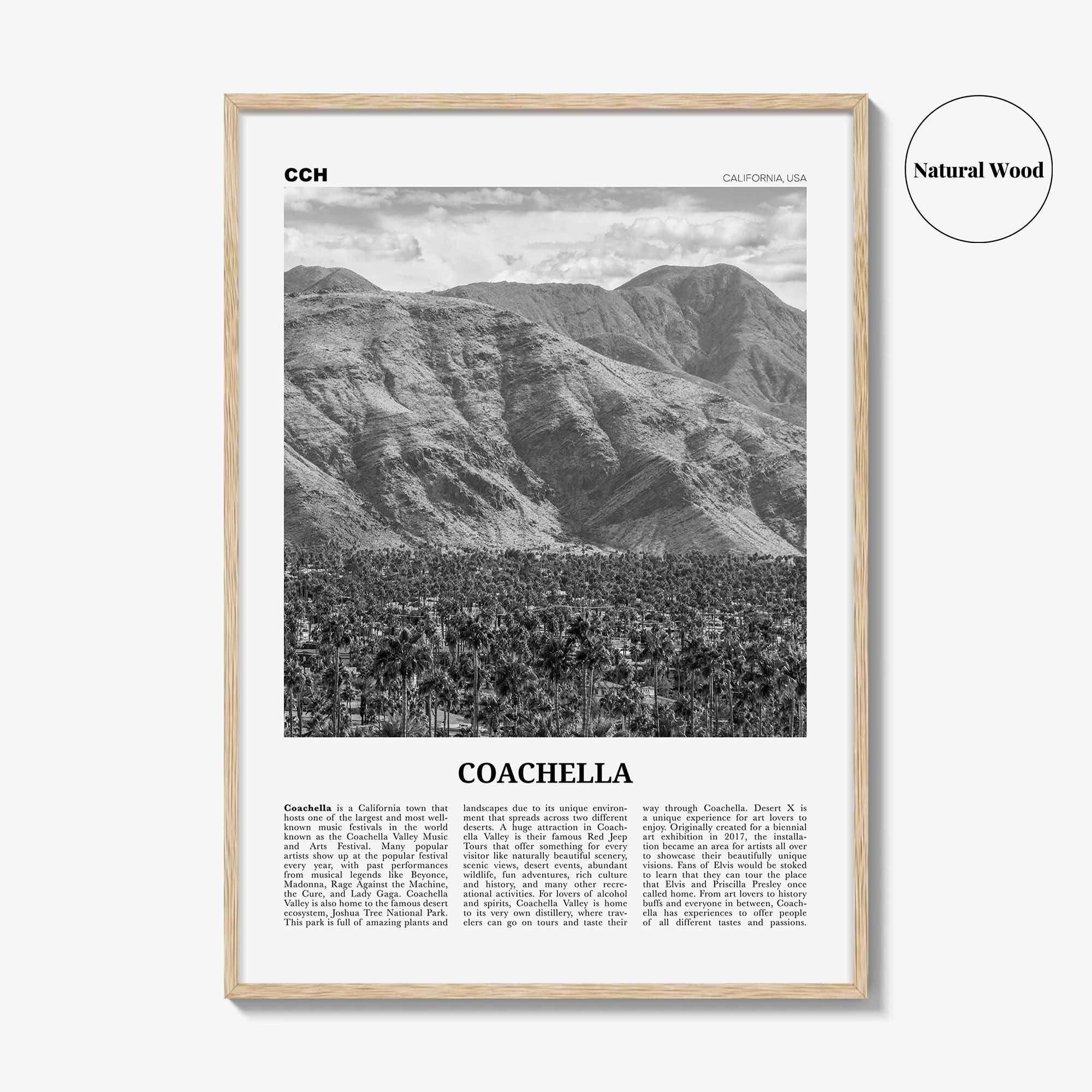 Coachella Print Black and White, Coachella Wall Art, Coachella Poster, Coachella Photo, Coachella Wall Décor, Coachella Map, United States