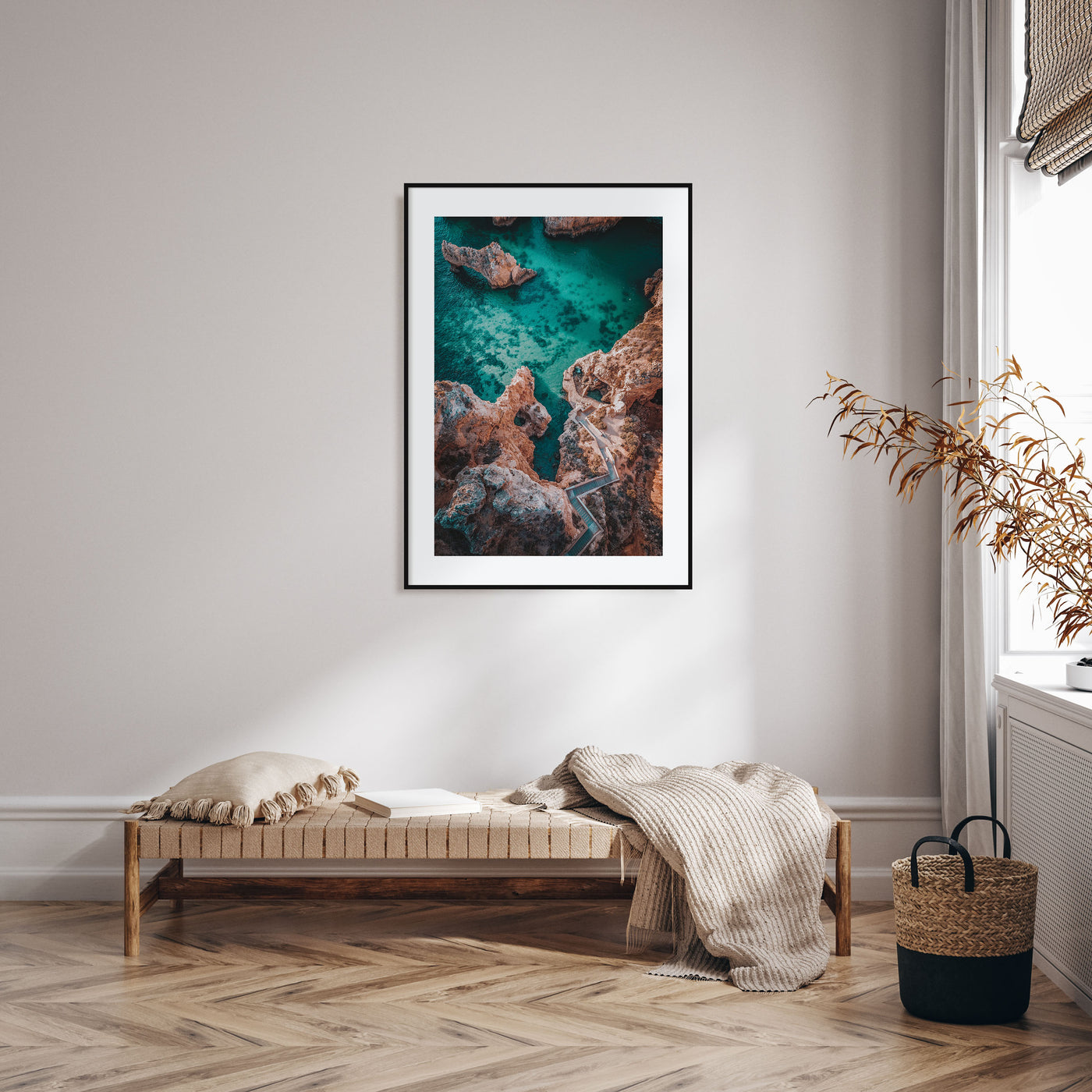 Coastline Stairway Photo Color Poster