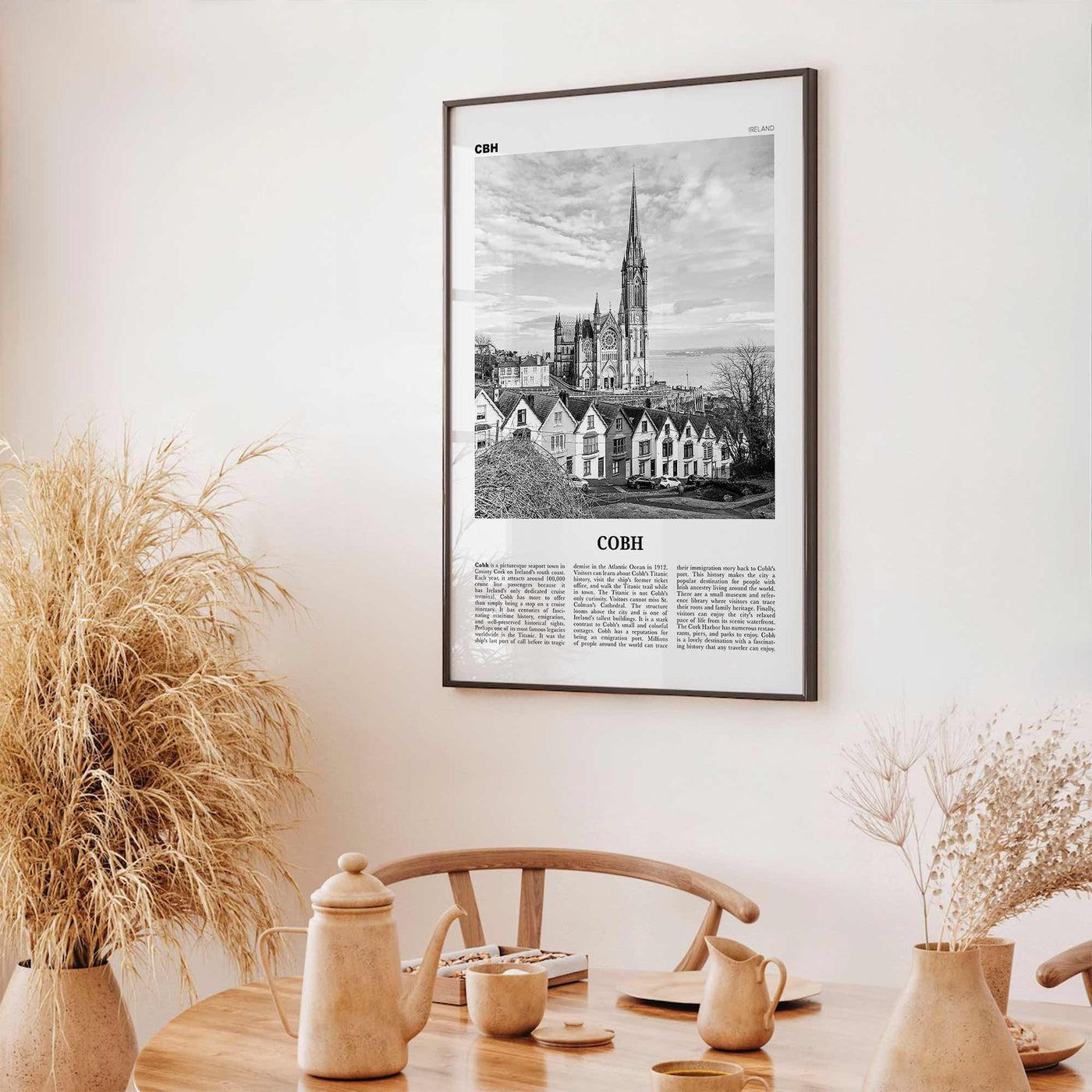 Cobh Print Black and White No 2, Cobh Wall Art, Cobh Poster, Cobh Photo, Cobh Wall Décor, Cóbh, Ireland, County Cork