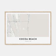 Cocoa Beach Map Landscape Poster