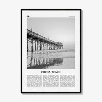 Cocoa Beach Print Black and White, Cocoa Beach Wall Art, Cocoa Beach Poster, Cocoa Beach Photo, Cocoa Beach Wall Décor, Florida, USA