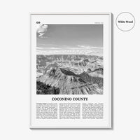 Coconino County Print Black and White, Coconino County Wall Art, Coconino County Poster, Coconino Photo, Coconino Wall Décor, Coconino Map