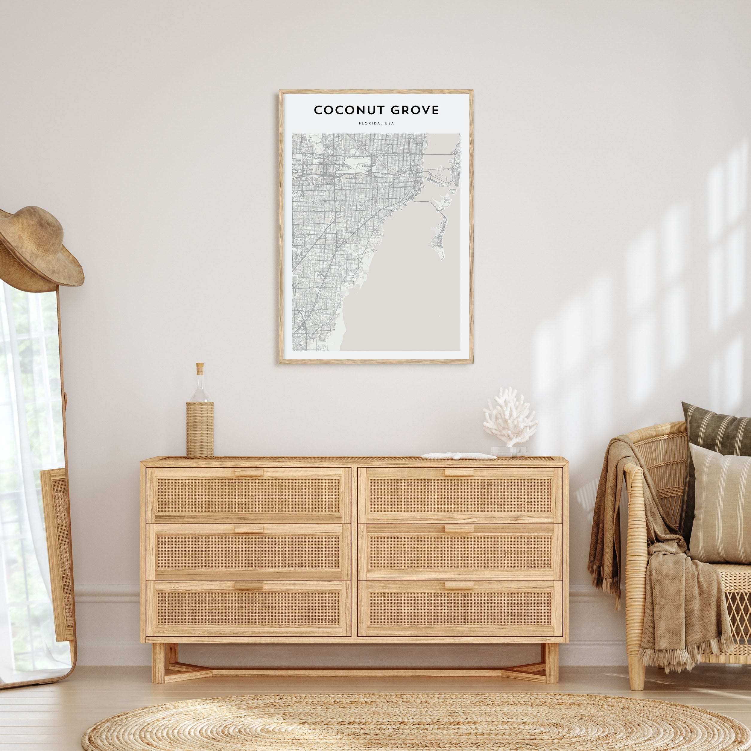 Coconut Grove Map Portrait Poster