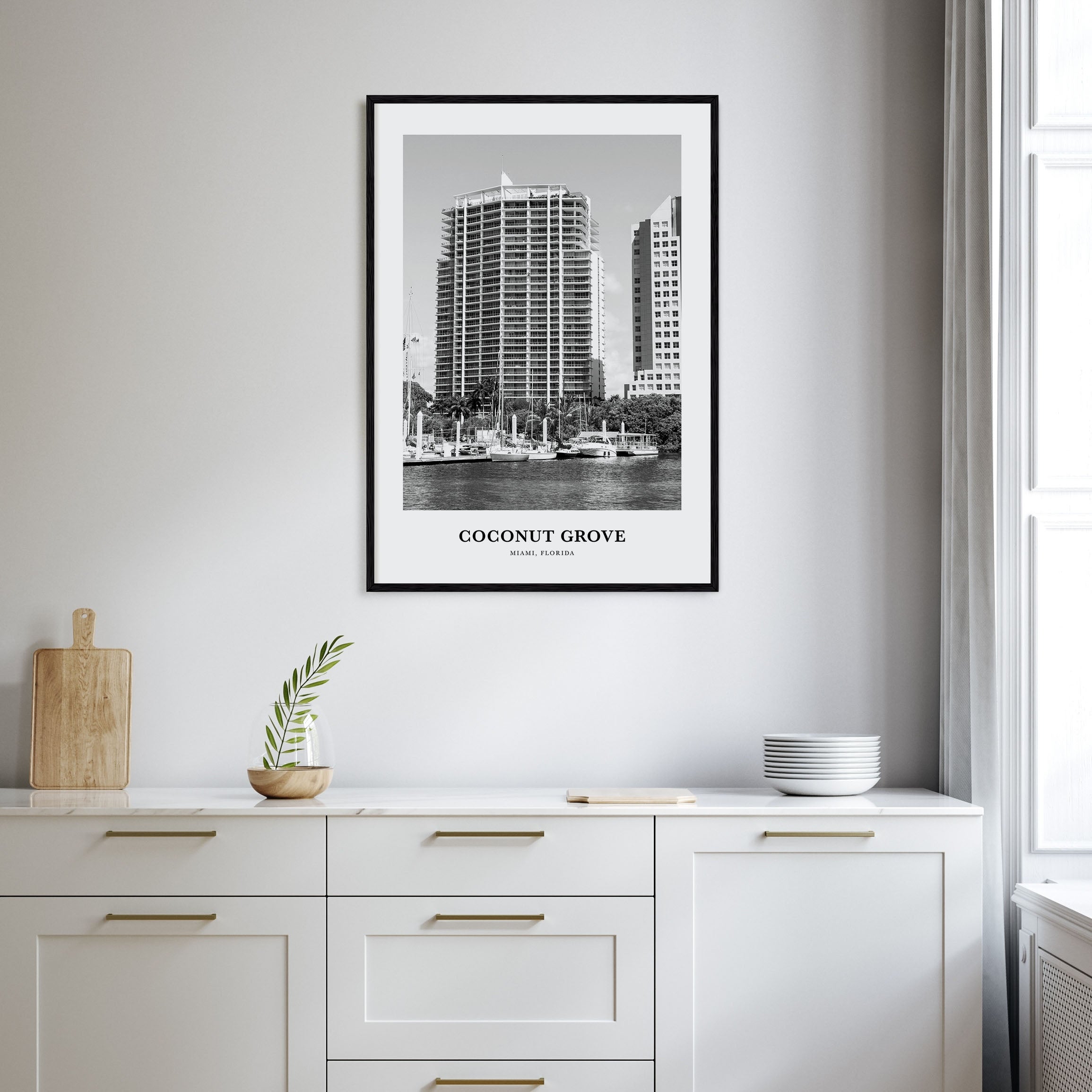 Coconut Grove Portrait B&W Poster