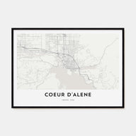 Coeur d'Alene Map Landscape Poster