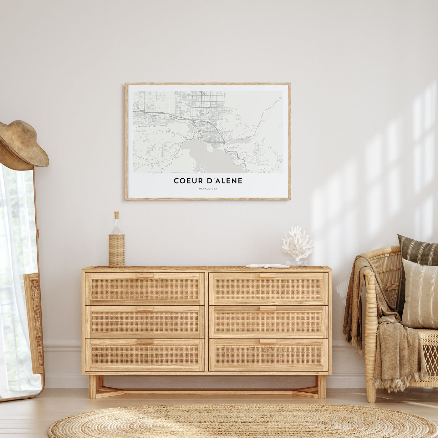 Coeur d'Alene Map Landscape Poster