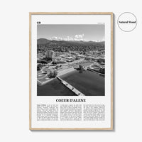 Coeur d'Alene Print Black and White, Coeur d'Alene Wall Art, Coeur d'Alene Poster, Coeur d'Alene Photo, Coeur d'Alene Décor, Idaho, USA