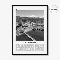 Coeur d'Alene Print Black and White, Coeur d'Alene Wall Art, Coeur d'Alene Poster, Coeur d'Alene Photo, Coeur d'Alene Décor, Idaho, USA