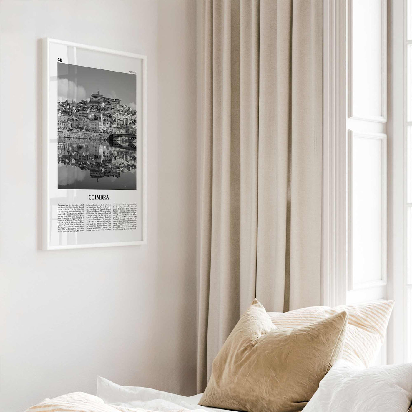 Coimbra Print Black and White, Coimbra Wall Art, Coimbra Poster, Coimbra Photo, Coimbra Wall Décor, Coimbra Map, Portugal