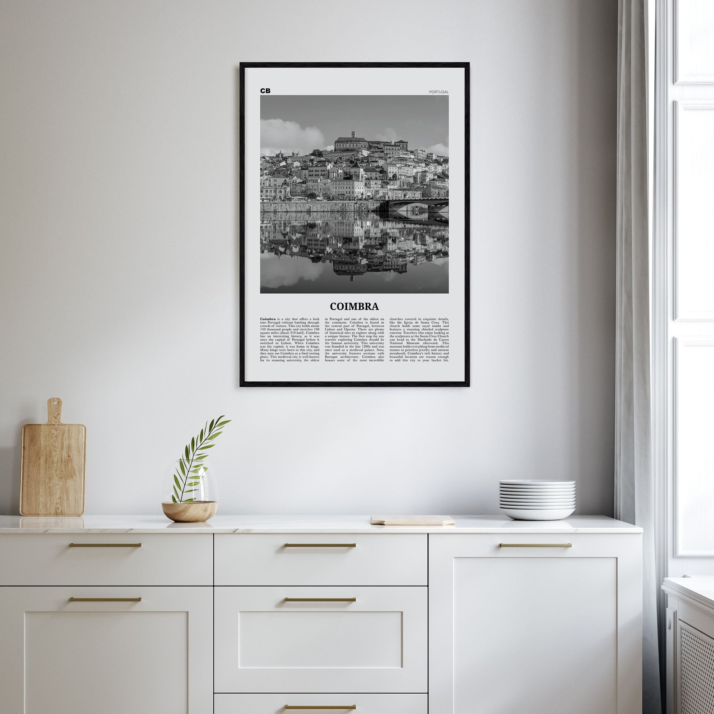 Coimbra Travel B&W Poster