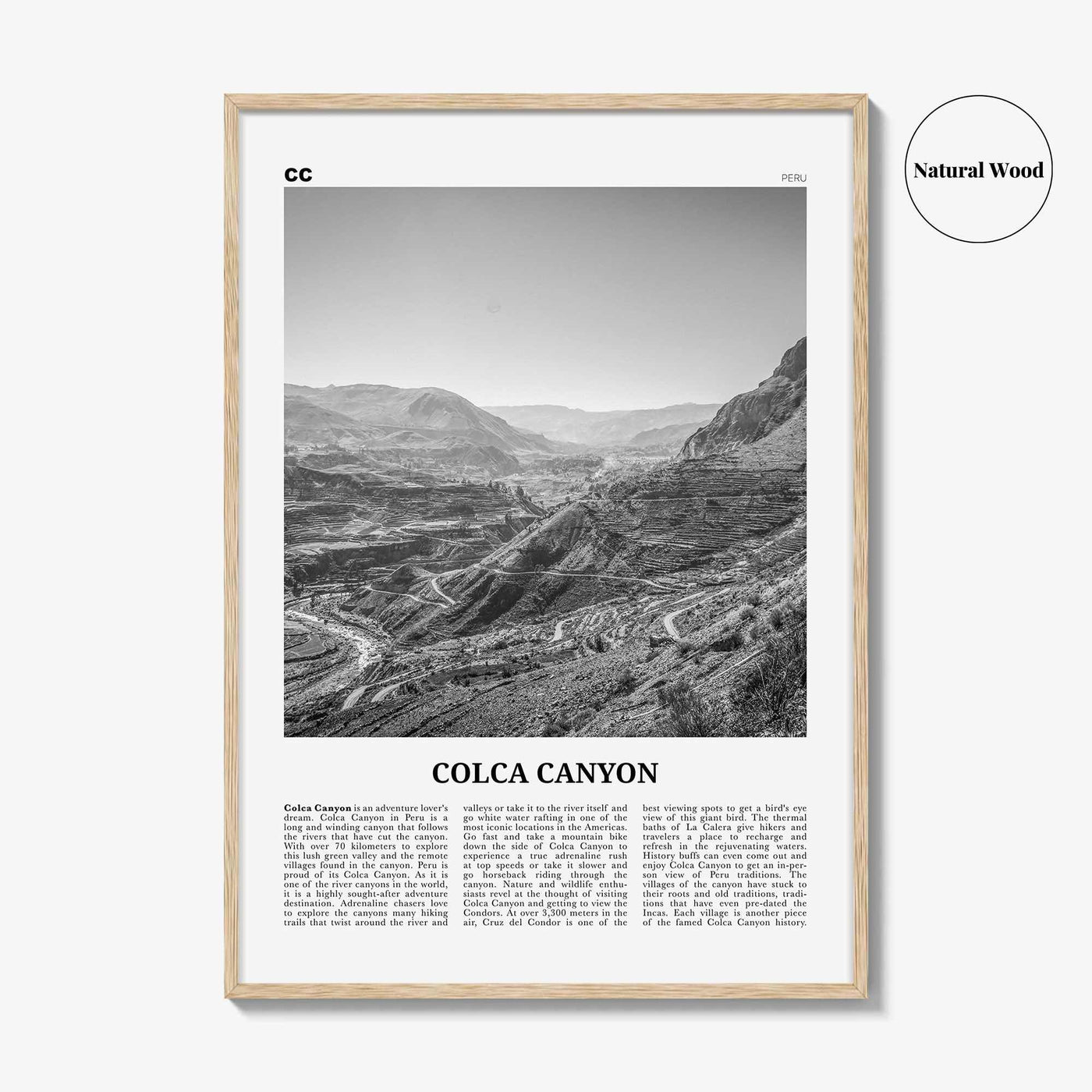 Colca Canyon Print Black and White, Colca Canyon Wall Art, Colca Canyon Poster, Colca Canyon Photo, Colca Canyon Wall Décor, Peru