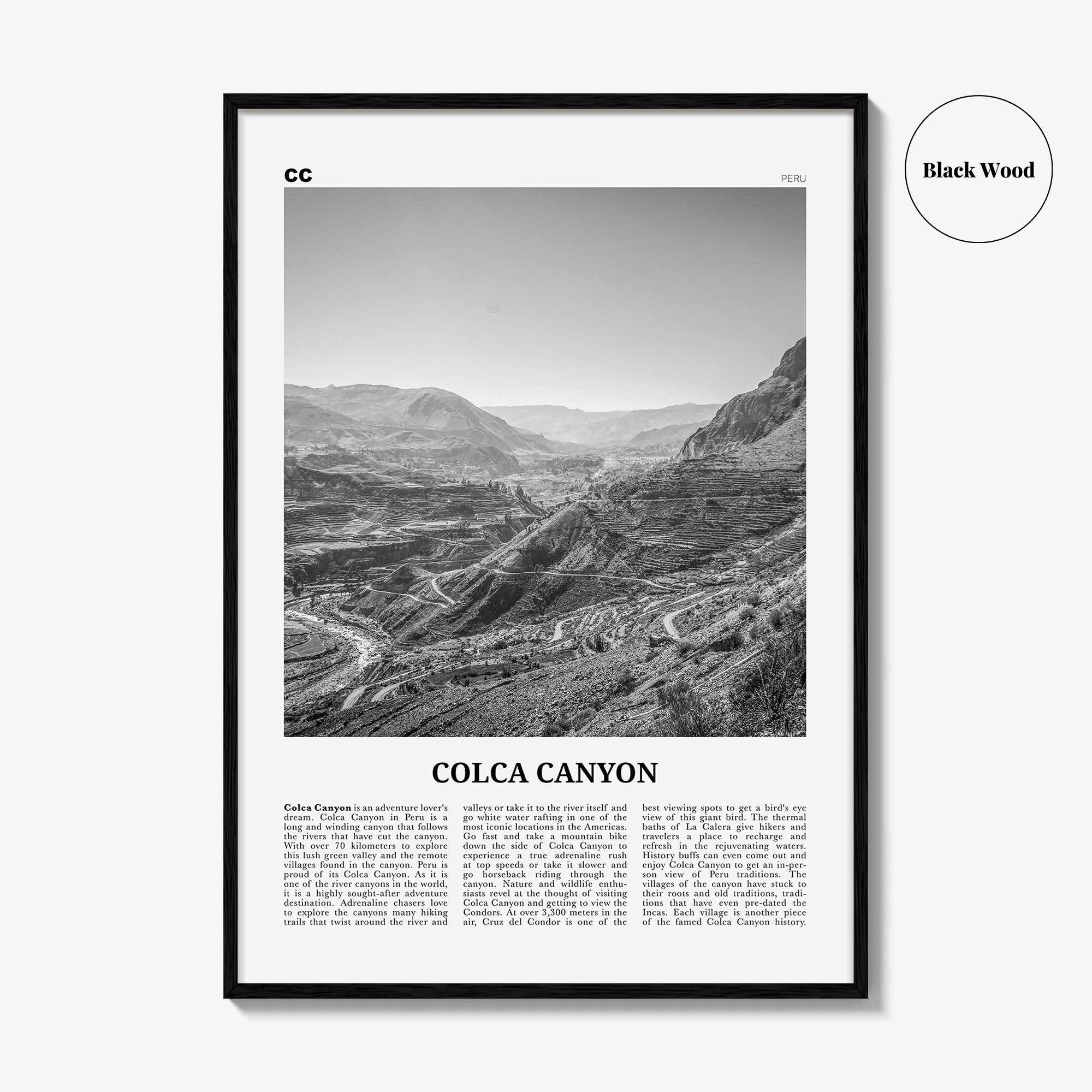 Colca Canyon Print Black and White, Colca Canyon Wall Art, Colca Canyon Poster, Colca Canyon Photo, Colca Canyon Wall Décor, Peru