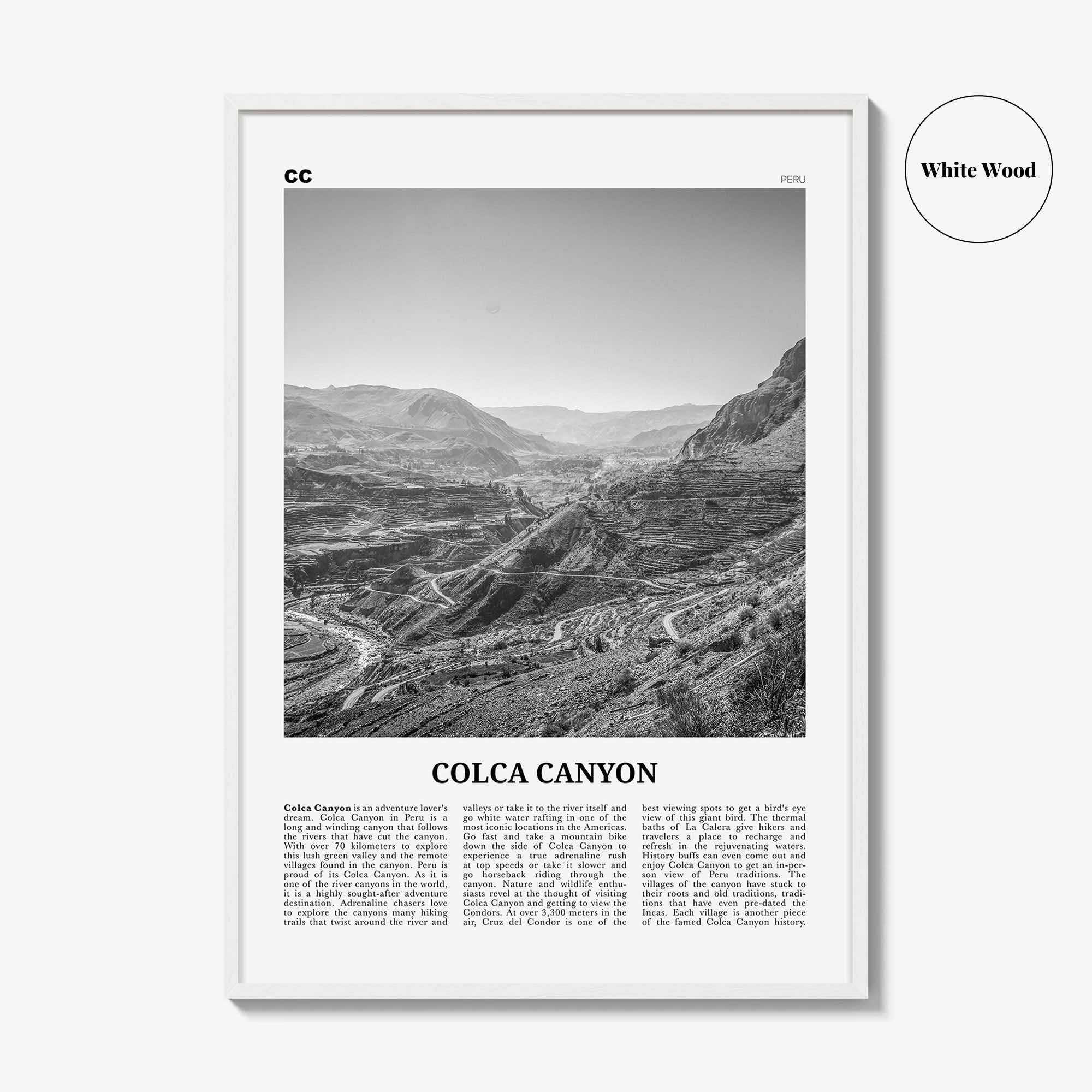 Colca Canyon Print Black and White, Colca Canyon Wall Art, Colca Canyon Poster, Colca Canyon Photo, Colca Canyon Wall Décor, Peru