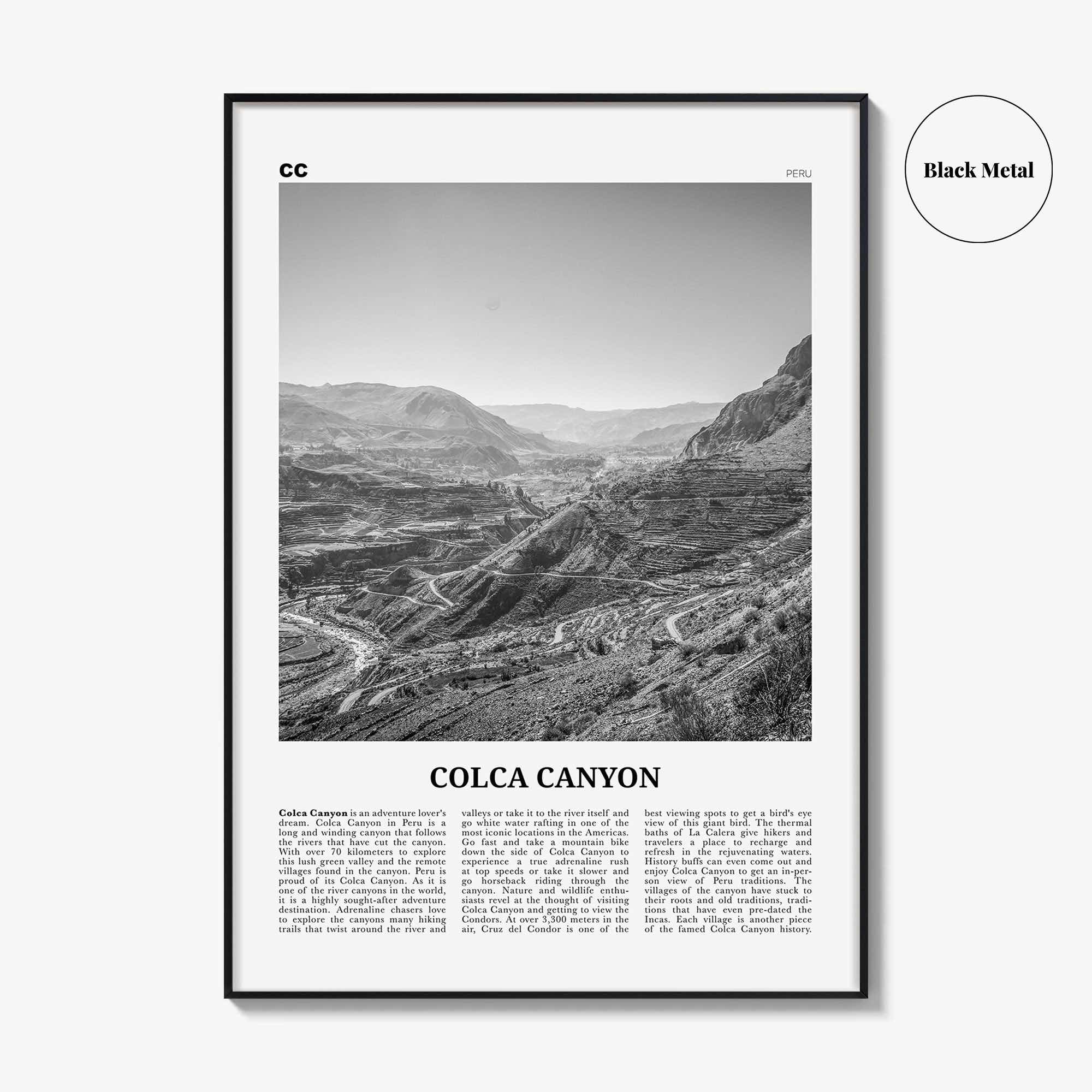 Colca Canyon Print Black and White, Colca Canyon Wall Art, Colca Canyon Poster, Colca Canyon Photo, Colca Canyon Wall Décor, Peru