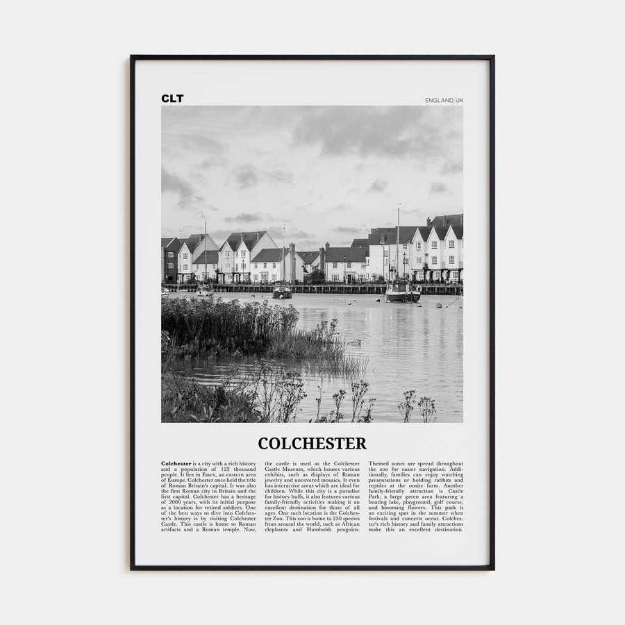 Colchester Travel B&W Poster