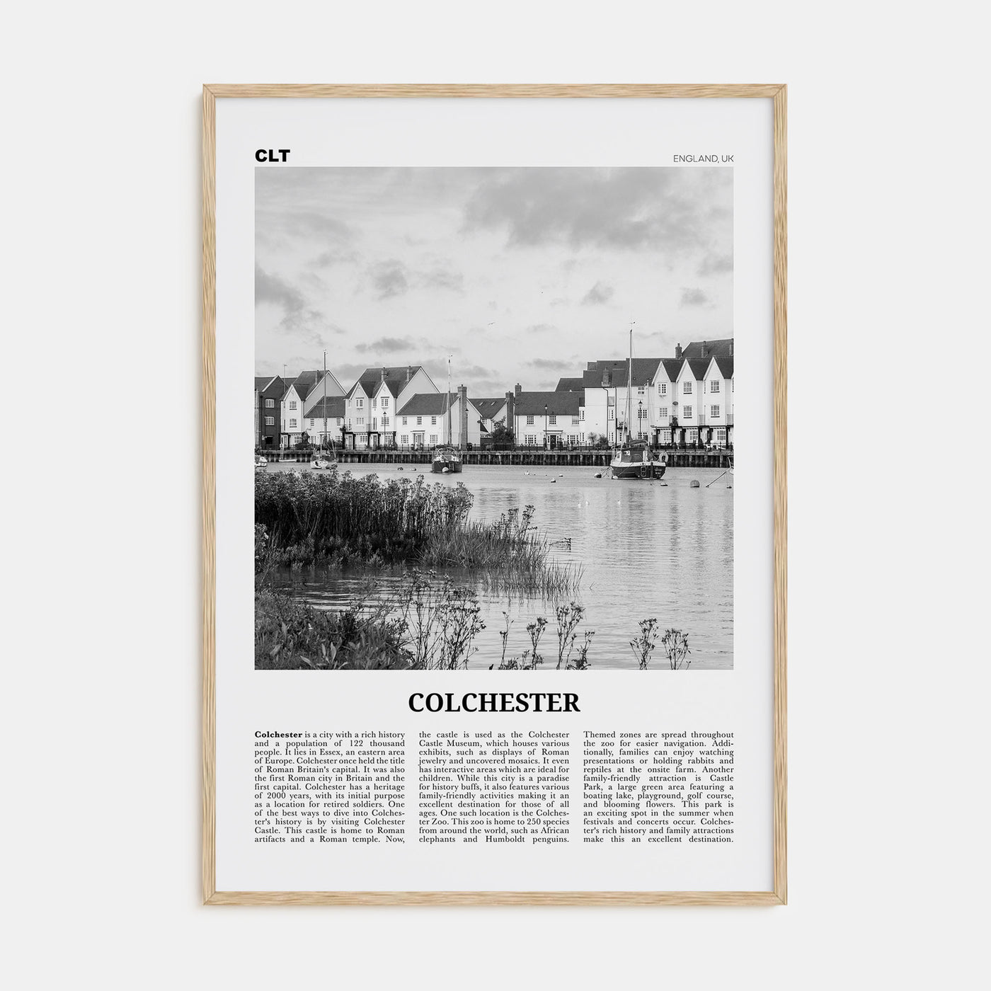 Colchester Travel B&W Poster