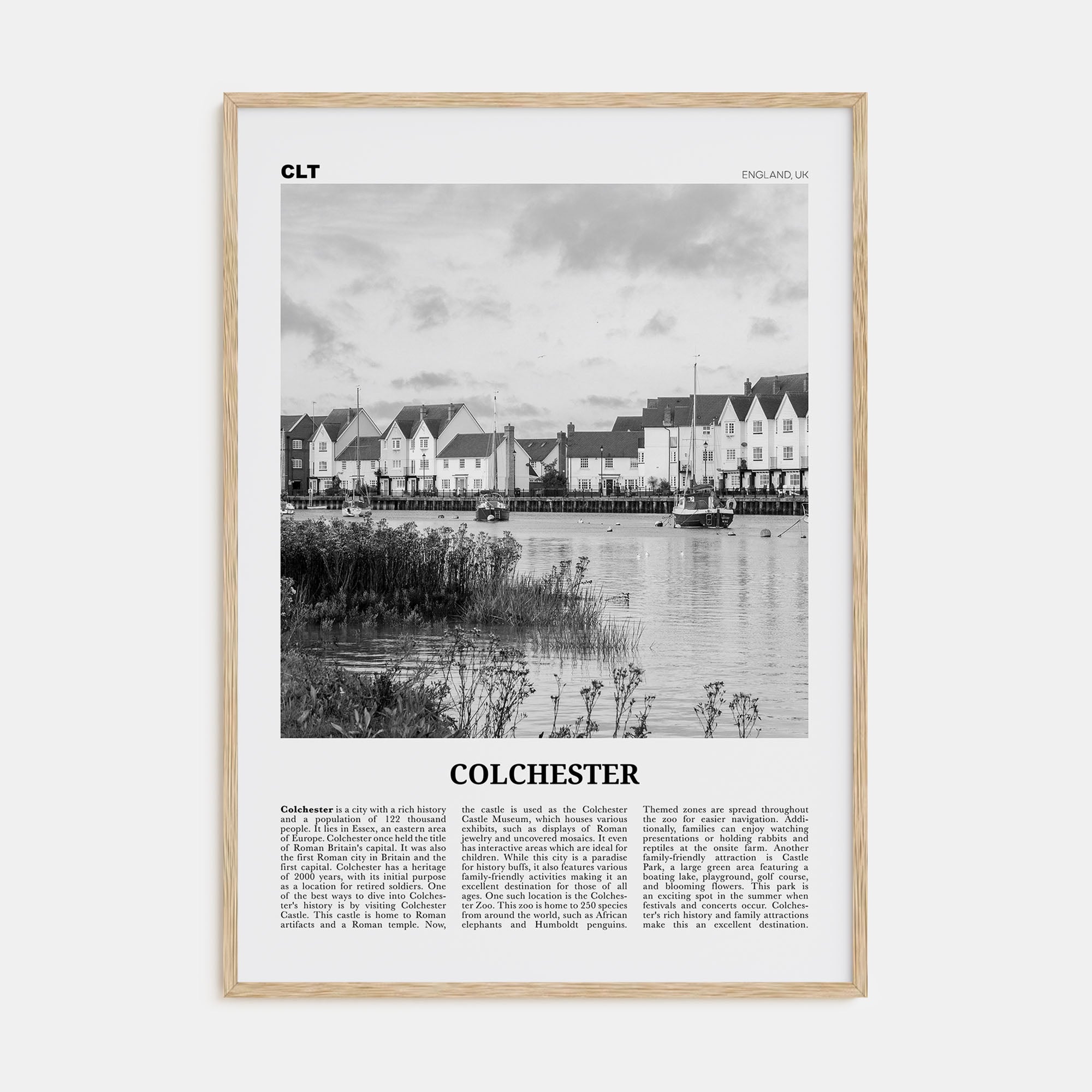 Colchester Travel B&W Poster