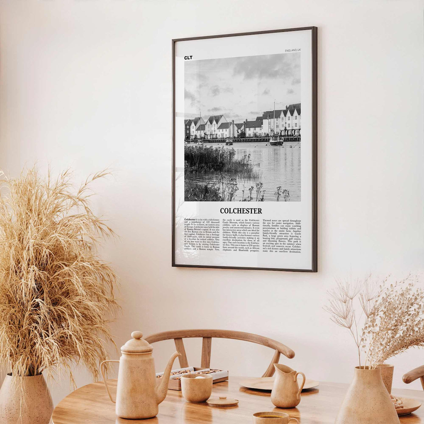 Colchester Print Black and White, Colchester Wall Art, Colchester Poster, Colchester Photo, Colchester Wall Décor, Colchester Map, England