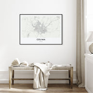 Colima Map Landscape Poster