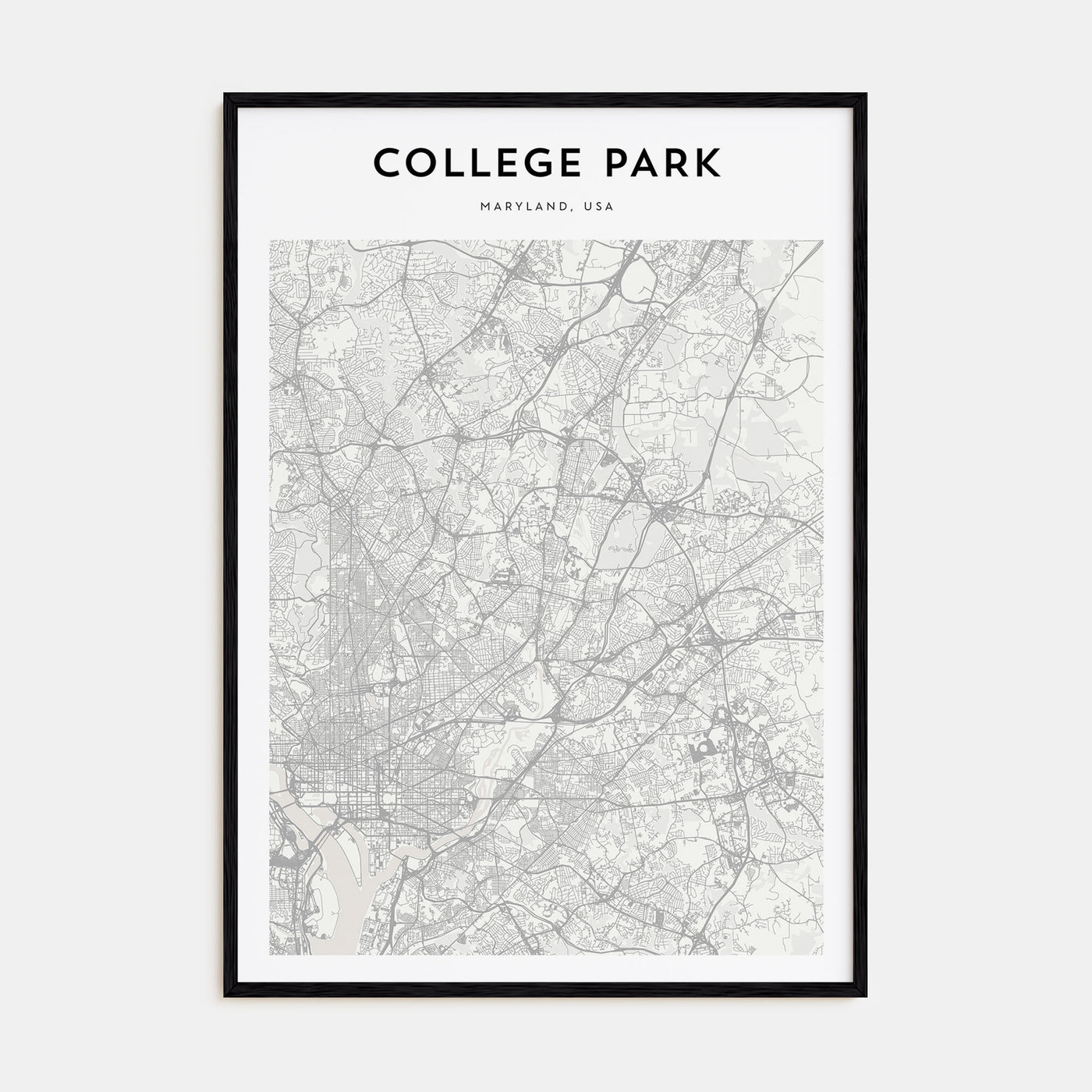College Park Map Portrait Poster