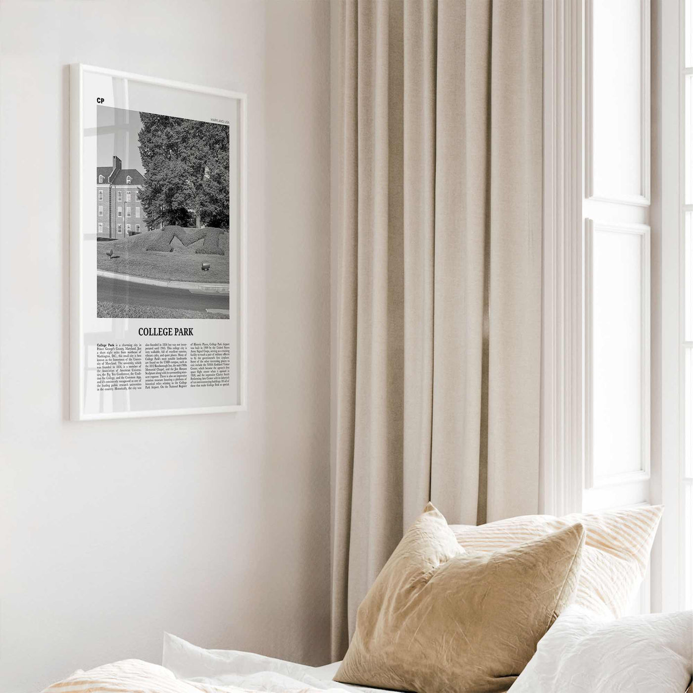 College Park Print Black and White, College Park Wall Art, College Park Poster, College Park Photo, College Park Décor, College Park Map