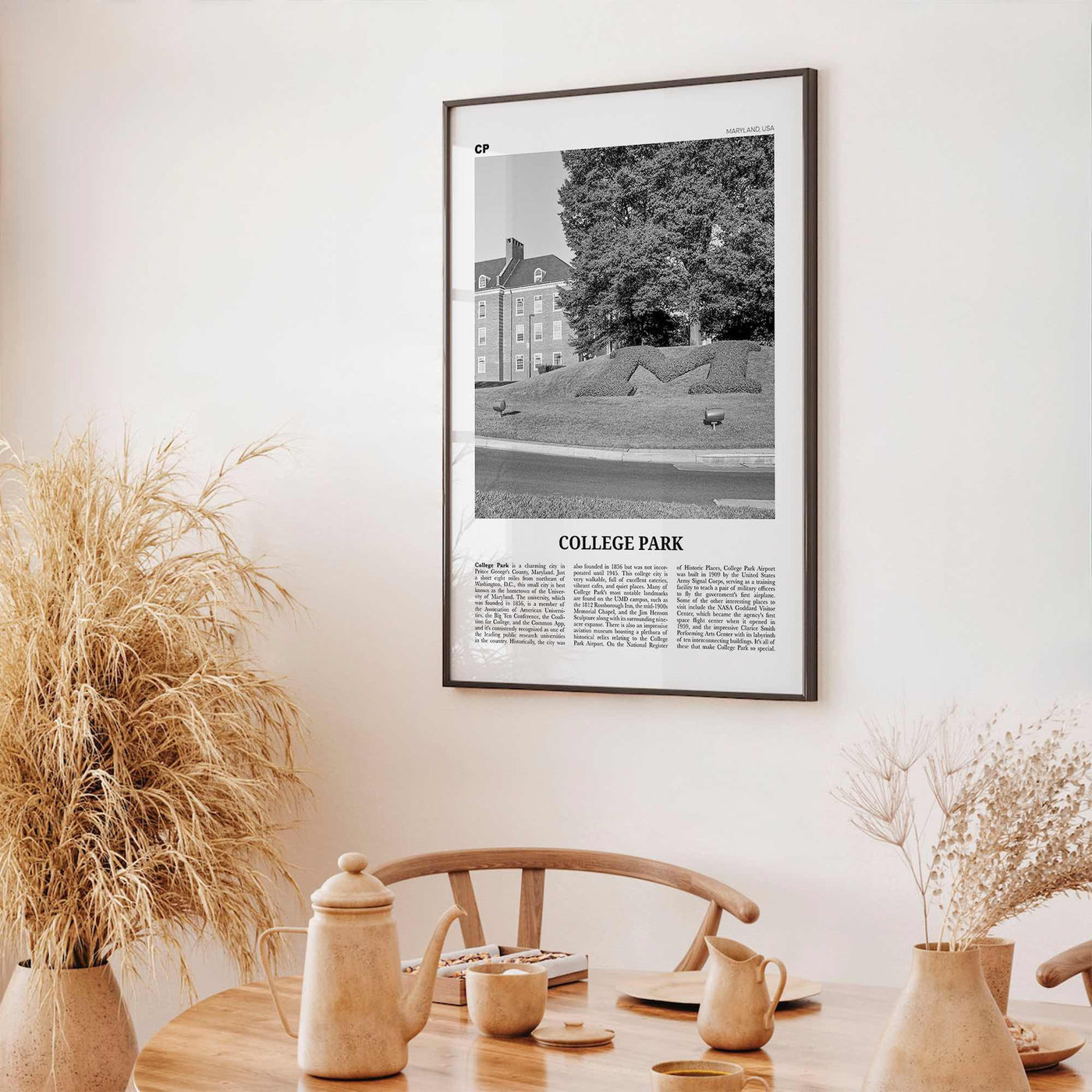 College Park Print Black and White, College Park Wall Art, College Park Poster, College Park Photo, College Park Décor, College Park Map