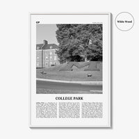 College Park Print Black and White, College Park Wall Art, College Park Poster, College Park Photo, College Park Décor, College Park Map